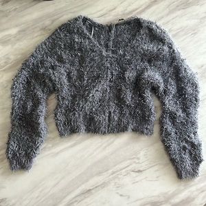 Fuzzy Knit Cropped Sweater Size S
